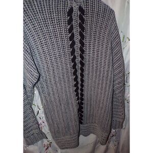 Pink Rose Women's  XL  Gray & black  Open Front Cardigan Sweater